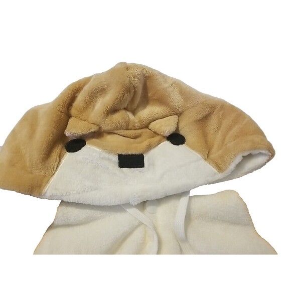 Coriresha Cute Coral Velvet Long Sleeve Shib Inu Dog Hoodie - Picture 10 of 10